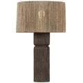 Lampa sto owa o zaokraglonej formie z prostym detalem w odcieniu brazu qo7333487