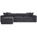 Sofa tapicerowana o prostej sylwetce z dopracowana sylwetka w odcieniu czerni do salonu wy4711450