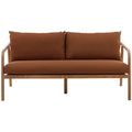 Sofa tapicerowana o zaokraglonej formie z wywazonymi proporcjami w odcieniu czerwieni el2569586