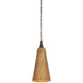 Lampa wiszaca o dekoracyjnym profilu z prostym detalem w odcieniu bezu do salonu bm5862555