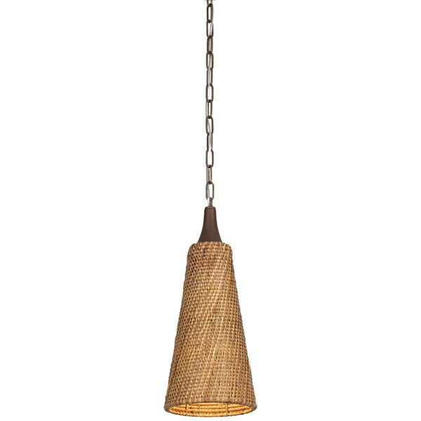 Lampa wiszaca o dekoracyjnym profilu z prostym detalem w odcieniu bezu do salonu bm5862555