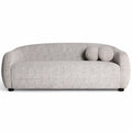 Sofa tapicerowana o ponadczasowym wygladzie z prostym detalem w odcieniu bieli do salonu lx1593706