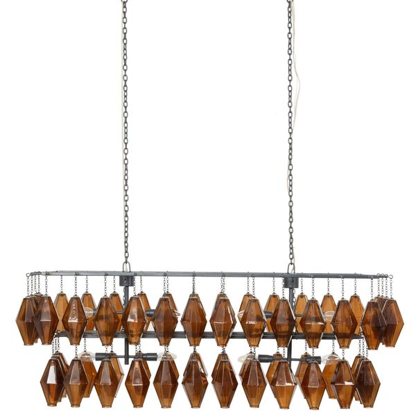 Lampa wiszaca o nowoczesnym konturze z prostym detalem w odcieniu brazu zm4634391