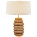 Lampa sto owa o subtelnym charakterze z delikatnym akcentem w odcieniu bezu qx2654814